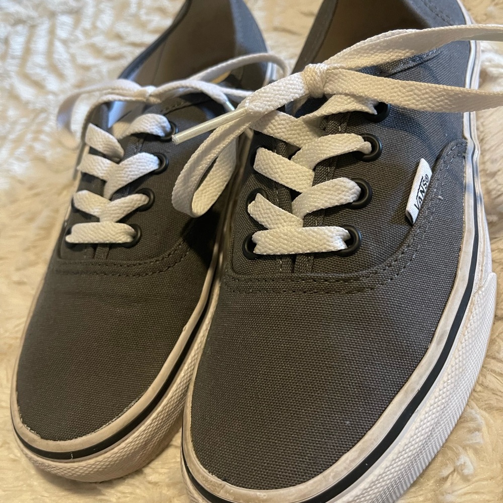 Vans Charcoal Canvas Sneakers with White Accents